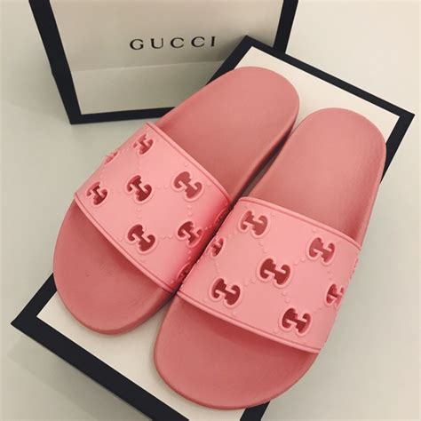 gucci pink and purple slides|all pink Gucci slides.